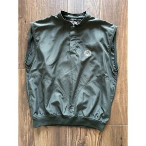 ZERO RESTRICTION 1/4 Snap Golf Vest Mens Size Med Army Navy Country Club Active